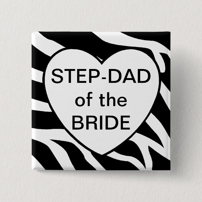 Step Dad Of The Bride Pinback Button (Front)