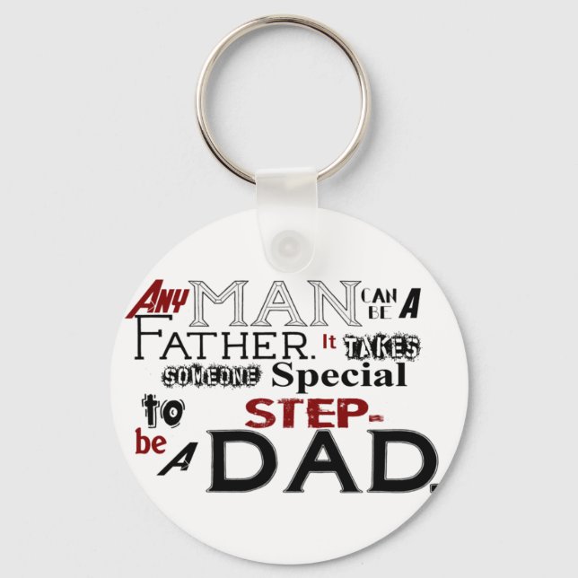 Step Dad Quote Fathers Day Keychain (Front)