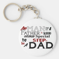 Step Dad Quote Fathers Day Keychain