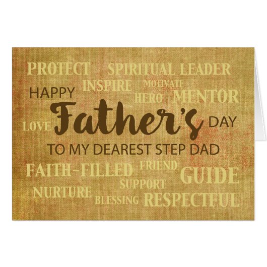 Step Dad Religious Father's Day Qualities Cards (Front Horizontal)