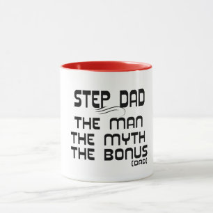 step dad the man myth bonus fathers day mug funny