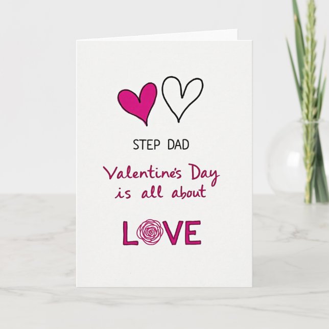 Step Dad Valentines Day Love Card (Front)