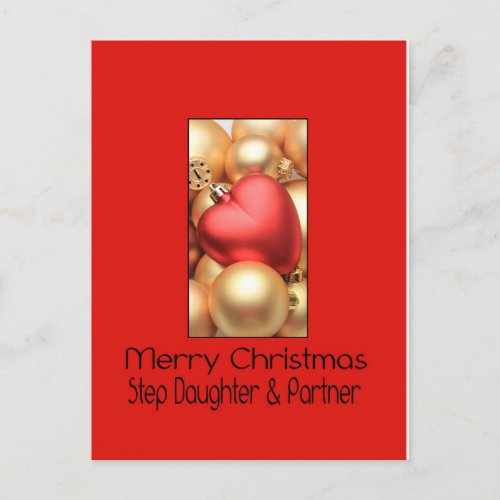 Step Daughter and Partner Merry Christmas card