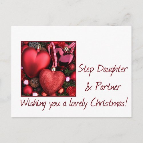 Step Daughter and Partner Merry Christmas card