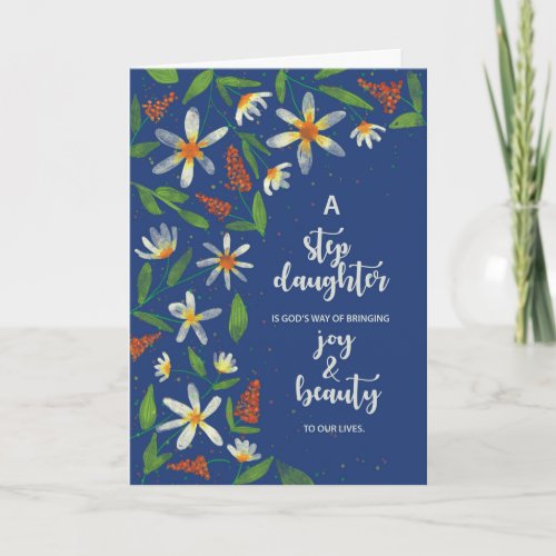 Step Daughter Birthday Daisies and Wildflower Card