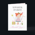 Step-daughter birthday fairy girls whimsical card<br><div class="desc">An adorable birthday card with the cutest little fairies that you can personalise with your step daughters name. The birthday fairy collection is perfect for little girls who adore magical creatures. You can choose between two types of cards. You can choose either silky gloss paper or matte paper. Matte, is...</div>