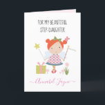Step-daughter birthday fairy girls whimsical card<br><div class="desc">An adorable birthday card with the cutest little fairies that you can personalise with your step daughters name. The birthday fairy collection is perfect for little girls who adore magical creatures. You can choose between two types of cards. You can choose either silky gloss paper or matte paper. Matte, is...</div>