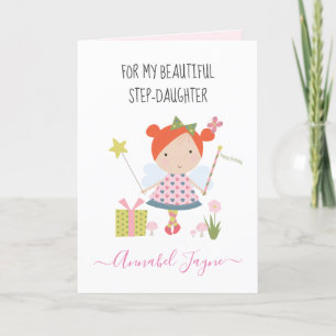 Step-daughter birthday fairy girls whimsical card