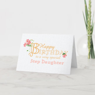 Step Daughter Birthday with Clematis Flowers Card