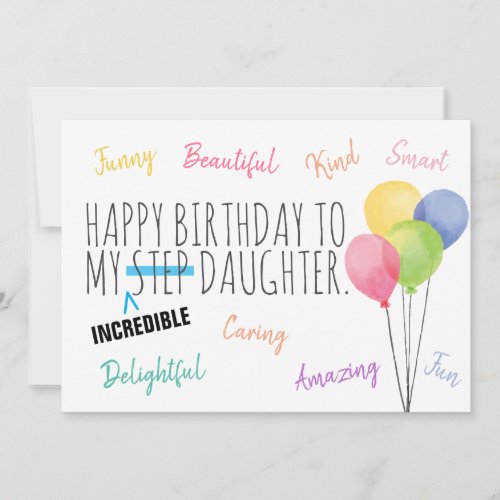 Step Daughter Birthday You Are Incredible Card