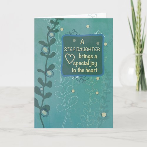Step Daughter Religious Birthday Hand Drawn Look Card