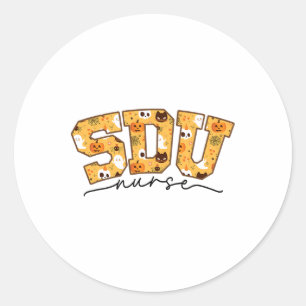 Step Down Unit Nurse Halloween Sdu Rn Fall Spooky  Classic Round Sticker