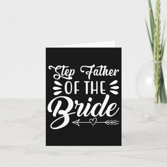 Step Father Of The Bride Wedding Party Family Brid Card (Front)