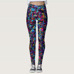 Step into a Neon Wonderland: Glowing Grooves Leggings