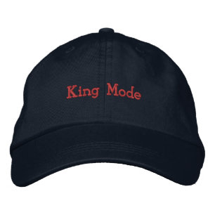 Step into your throne with the King Mode-Hat Navy Embroidered Baseball Cap