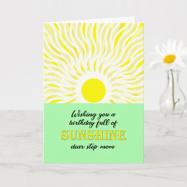 Step Mom Birthday Bright Sunshine Card (Small Plant)
