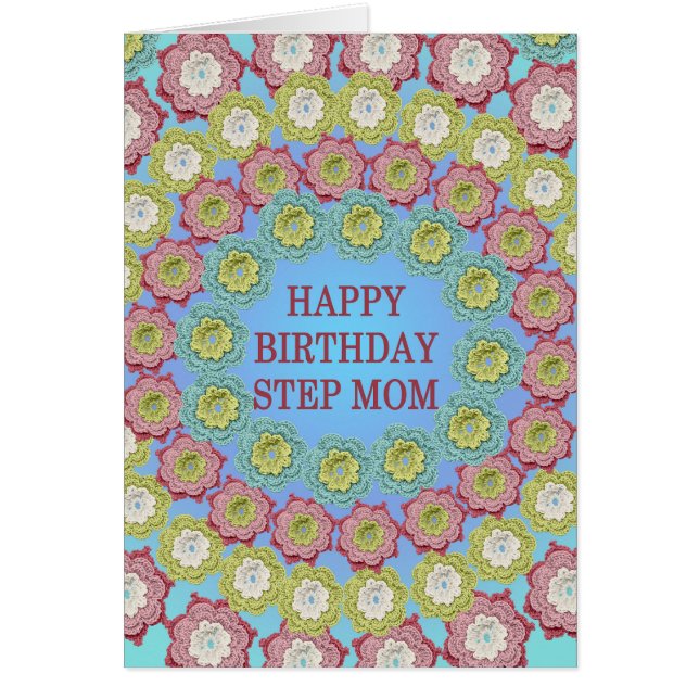 Step Mom Birthday Crochet Flowers (Front)