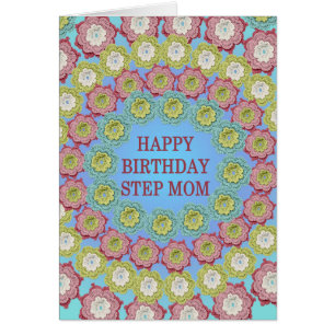 Step Mom Birthday Crochet Flowers Cards