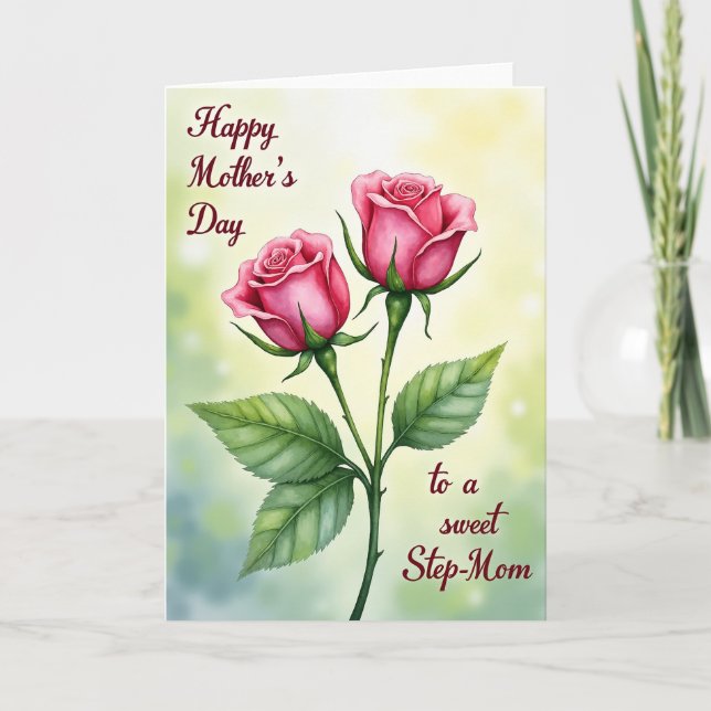 Step Mom Floral Hearts Card (Front)