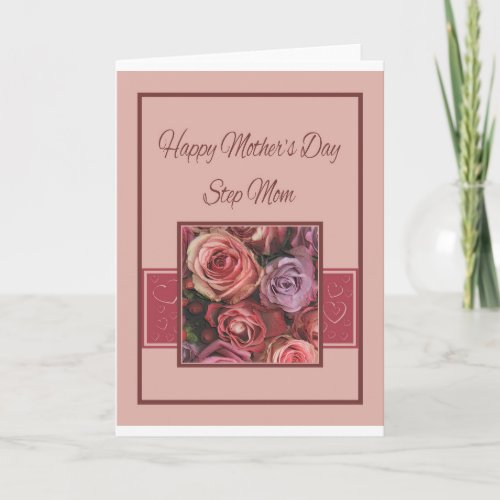 Step Mom Happy Mothers Day rose card