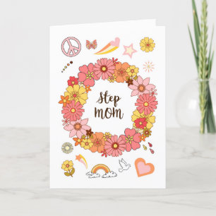 Step Mom Mother's Day Floral Peace and Love   Card