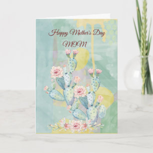 Step-mom Mother's Day Watercolor Cactus Card