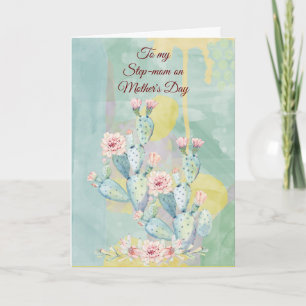 Step-mom Mother's Day Watercolor Cactus Card