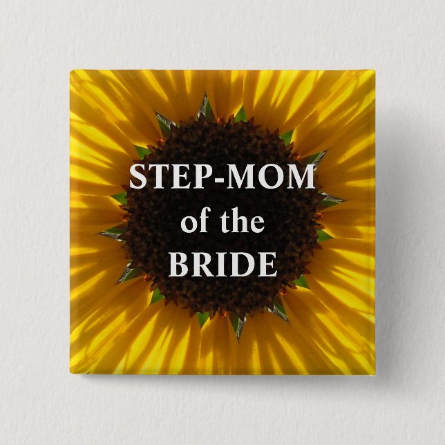 Step Mom Of The Bride Sunflower Button (Front)