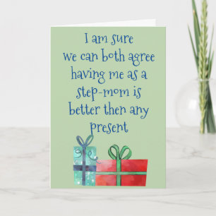 Step-Mom To Step-Son Step-Daughter Christmas Funny Holiday Card