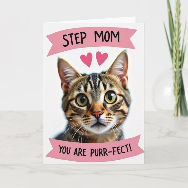 Step Mom You Are Purrfect Card (Front)