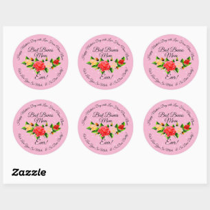 Step Mother Bonus Mom Mothers Day Classic Round Sticker