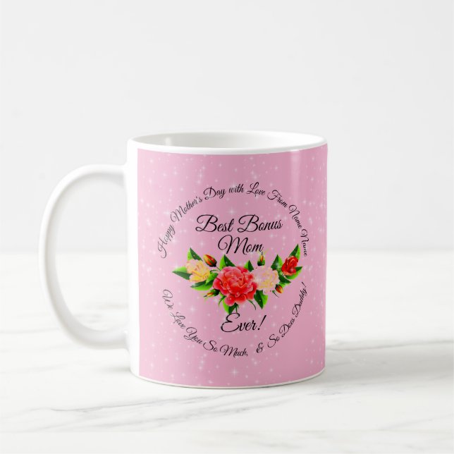 Step Mother Bonus Mom Mothers Day Coffee Mug (Left)