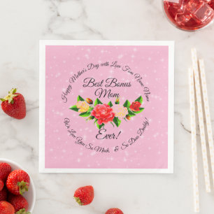 Step Mother Bonus Mom Mother's Day Paper Dinner Napkins