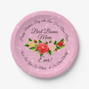 Step Mother Bonus Mum Mother's Day Small 7" Paper Plates