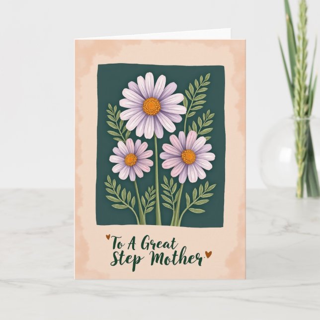 Step Mother Floral Heart Card (Front)