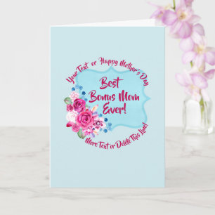 Step Mothers Day Bonus Mom Change Text Greeting Card