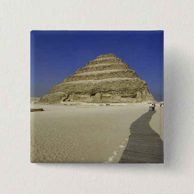 Step pyramid at Saqqara, one of the earliest Button (Front)