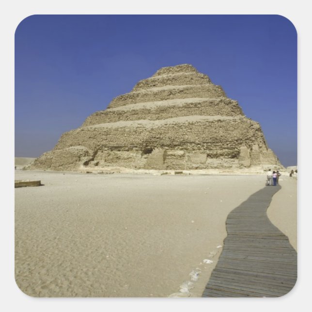 Step pyramid at Saqqara, one of the earliest Square Sticker (Front)