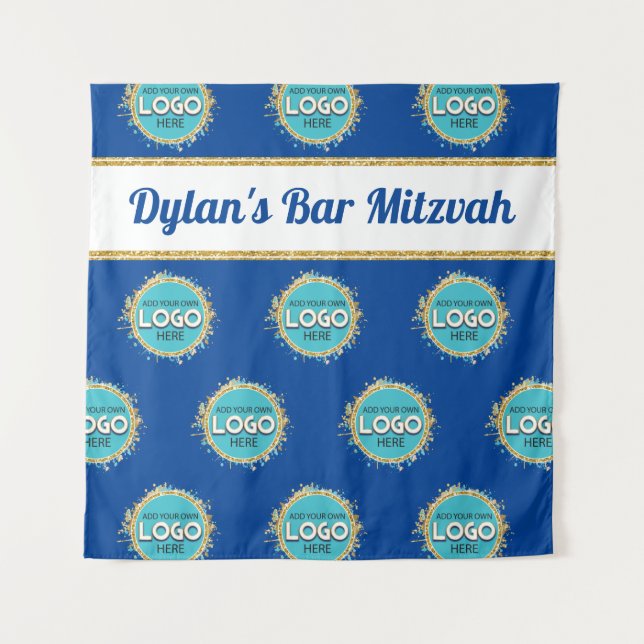 Step & Repeat Bar Mitzvah ADD YOUR LOGO Backdrop (Front)