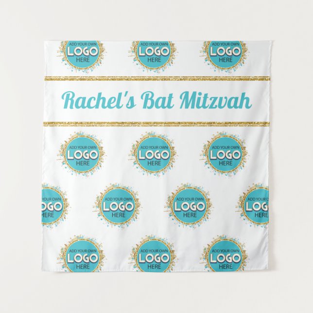 Step & Repeat Bat Mitzvah ADD YOUR LOGO Backdrop (Front)