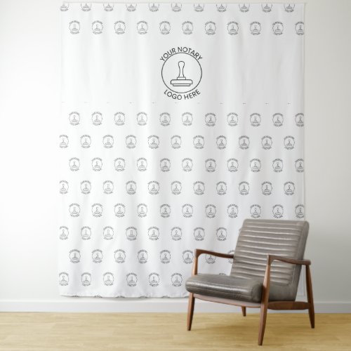 Step Repeat Modern Company Logo Corporate White Tapestry