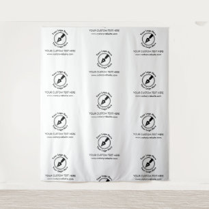 Step & Repeat White Company Logo Event Notary Tapestry