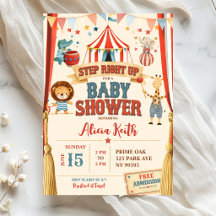 Step Right Up Circus Baby Shower Invitation 