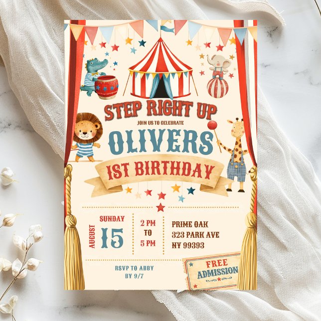 Step Right Up Circus Birthday Invitation (Creator Uploaded)