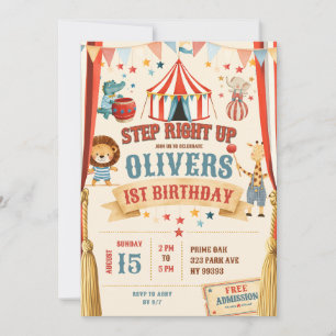 Step Right Up Circus Birthday Invitation