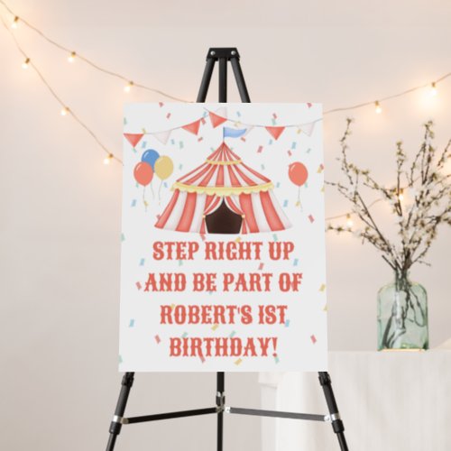 Step Right Up Circus Carnival Theme Birthday Foam Board