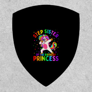 Step Sister of the Birthday Princess Girl Dabbing Patch