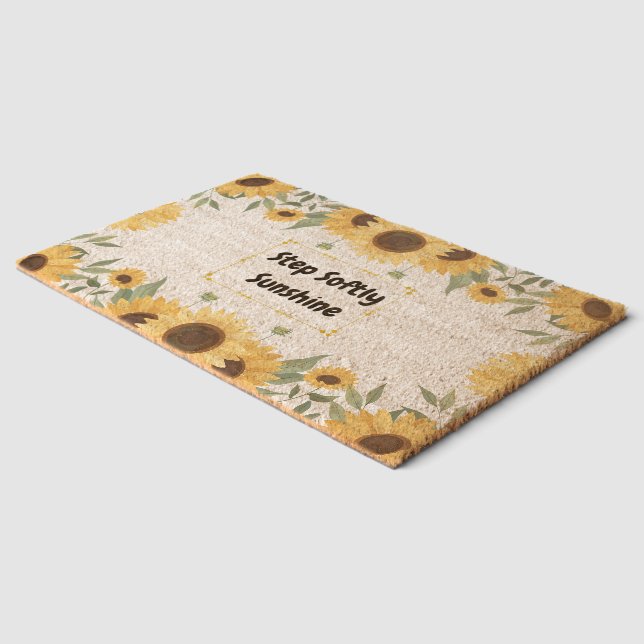 Step Softly Sunshine Fiber Doormat (Corner)