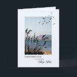 Step Son Birthday, Seaside Scene Card<br><div class="desc">A lovely birthday card for a step son. A seaside scene with silhouetted grass and seagulls. A lovely tranquil scene to promote memories of seaside holidays.</div>