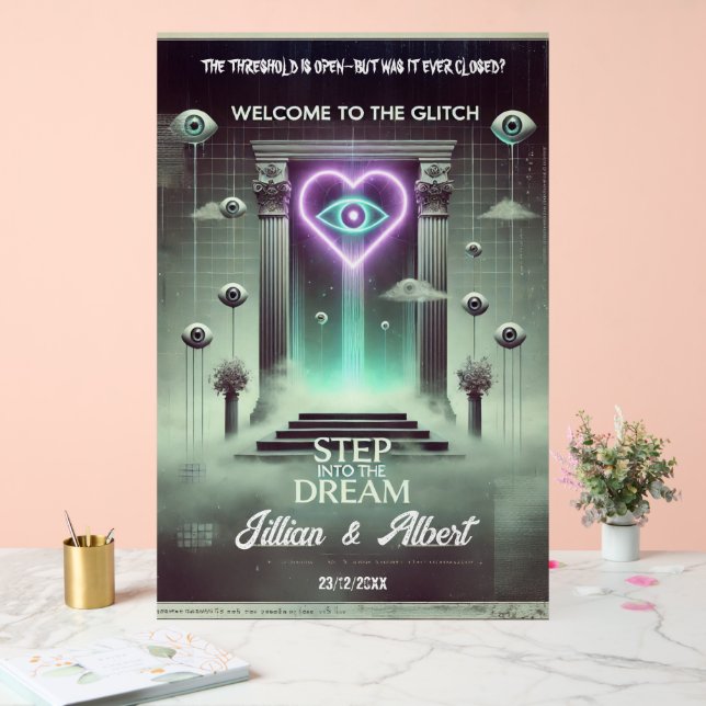 ✨ “Step Through the Glitch” Weirdcore Welcome Acrylic Sign (Wedding)